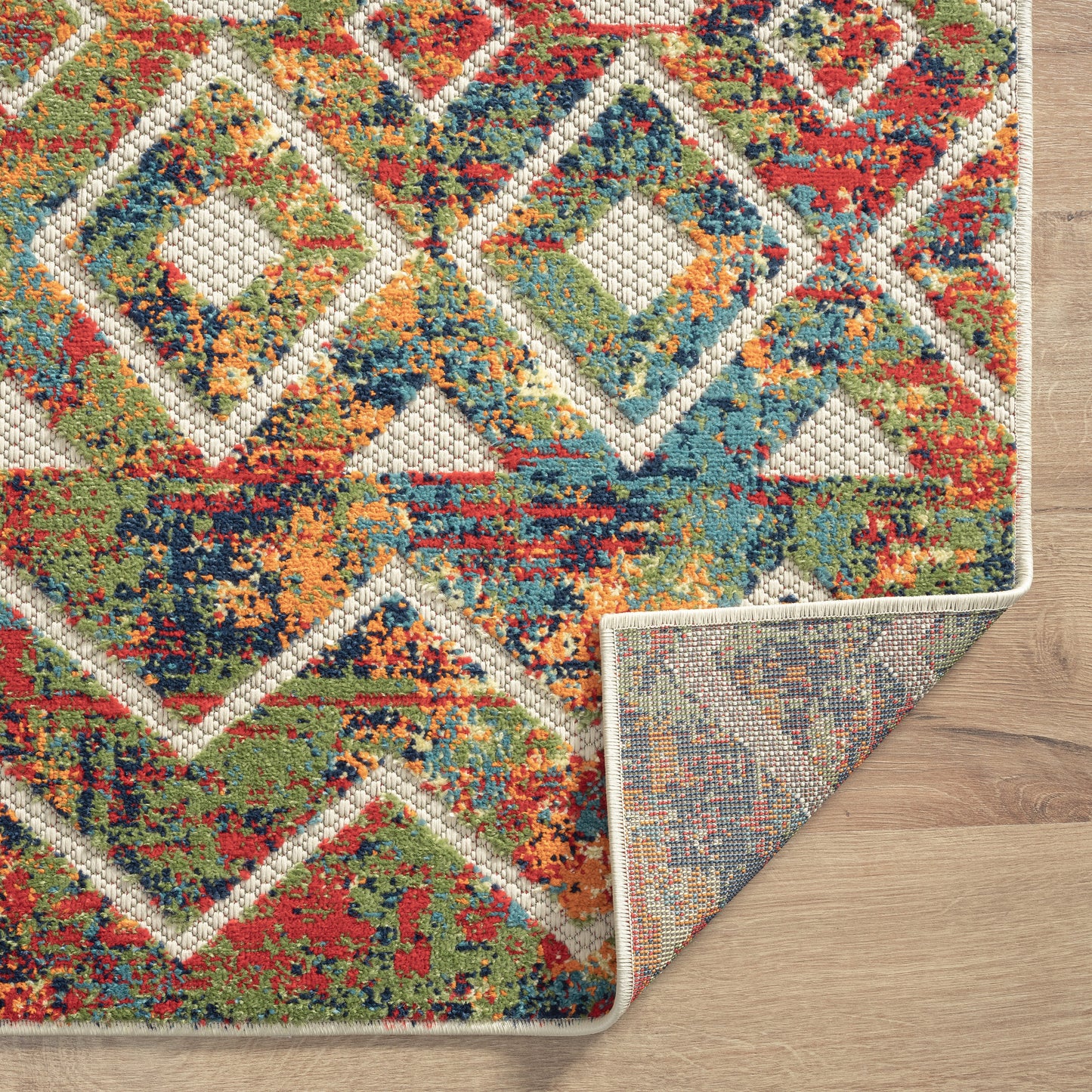 Copa Cabana-81815 Bohemian/Eclectic Power-Loomed Multicolor Polypropylene Indoor/Outdoor Area Rug - LR Home