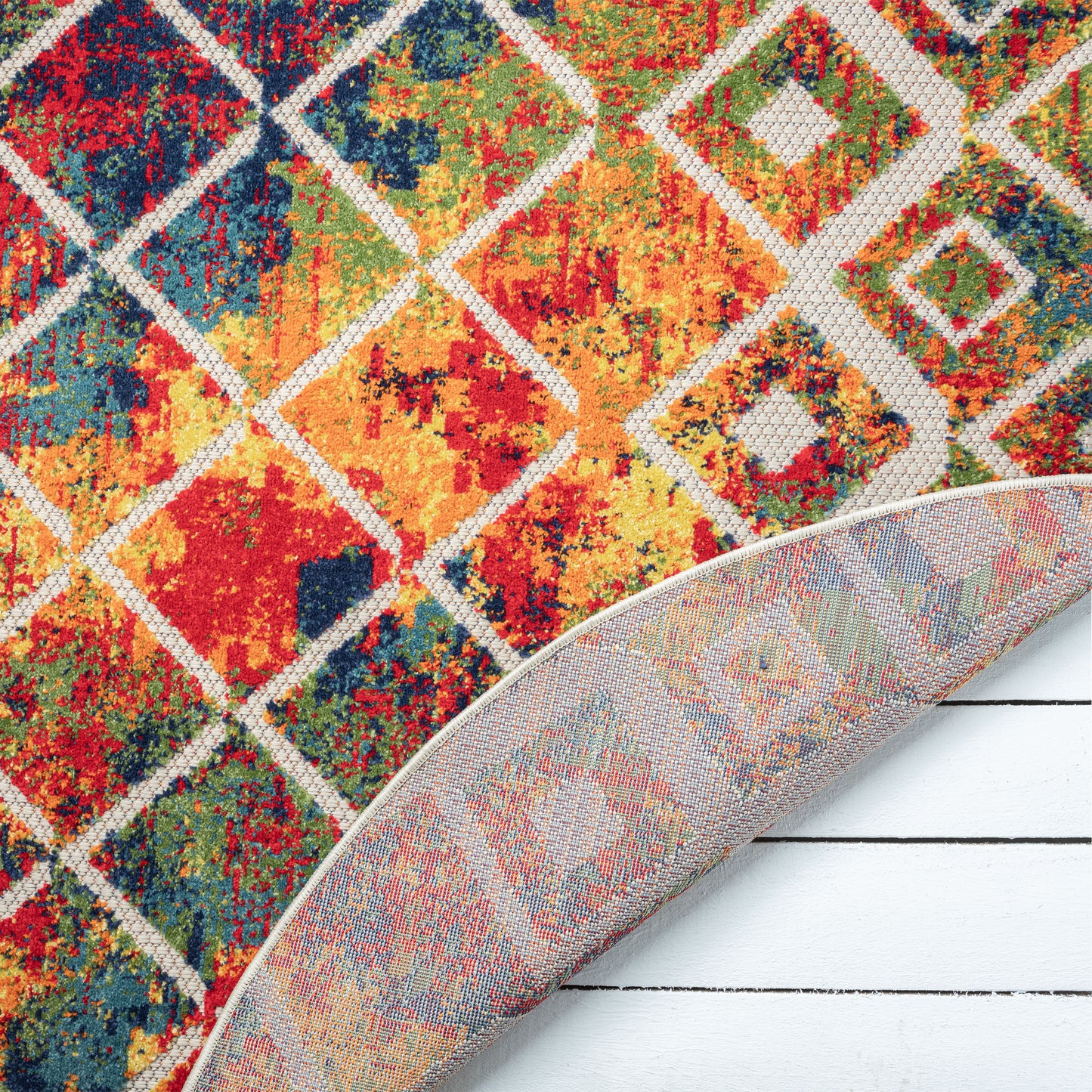 Copa Cabana-81815 Bohemian/Eclectic Power-Loomed Multicolor Polypropylene Indoor/Outdoor Area Rug - LR Home
