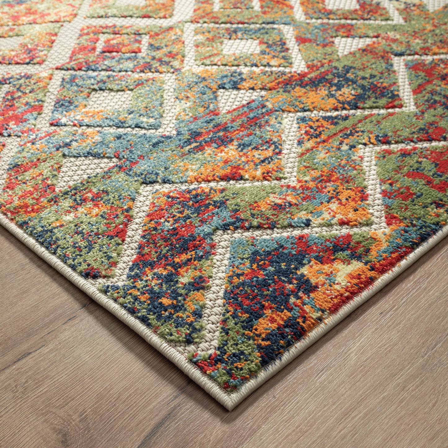 COPAC-81815 Bohemian/Eclectic Machine Made Multi Polypropylene Indoor/Outdoor Area Rugs - LR Home