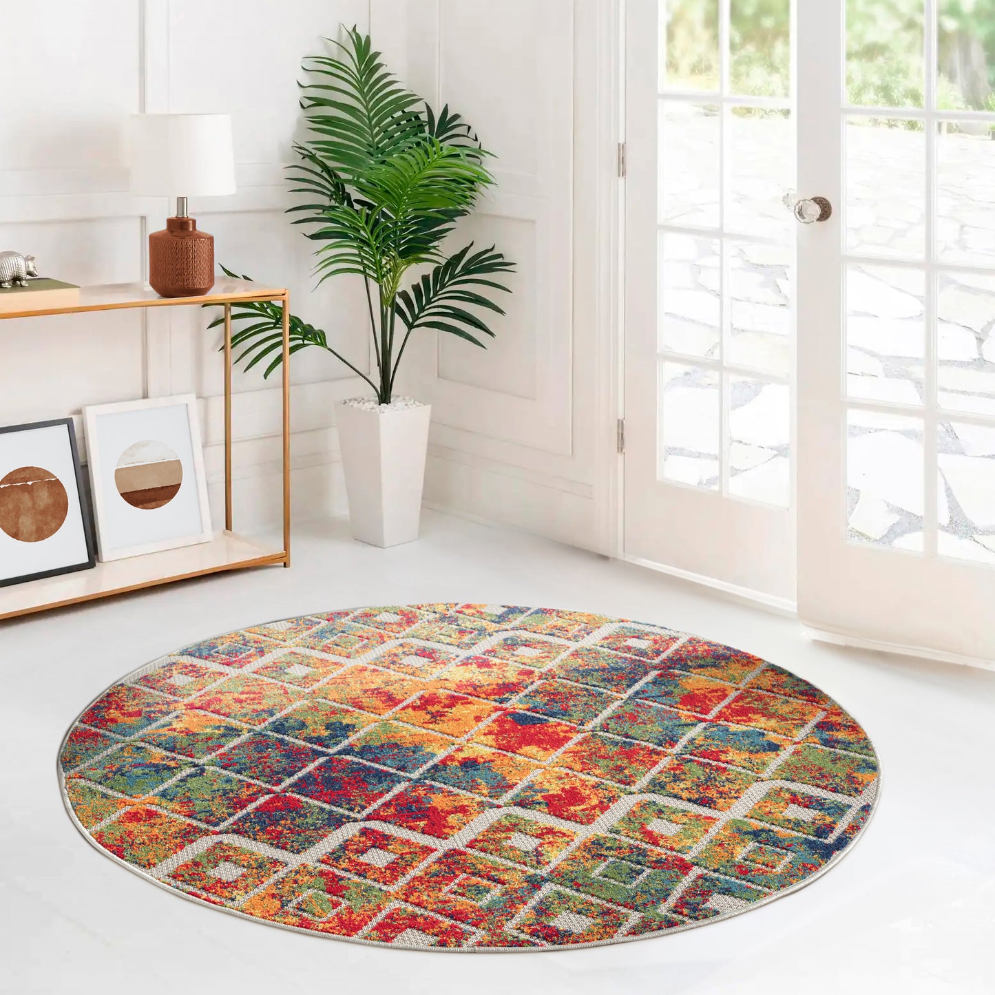 Copa Cabana-81815 Bohemian/Eclectic Power-Loomed Multicolor Polypropylene Indoor/Outdoor Area Rug - LR Home