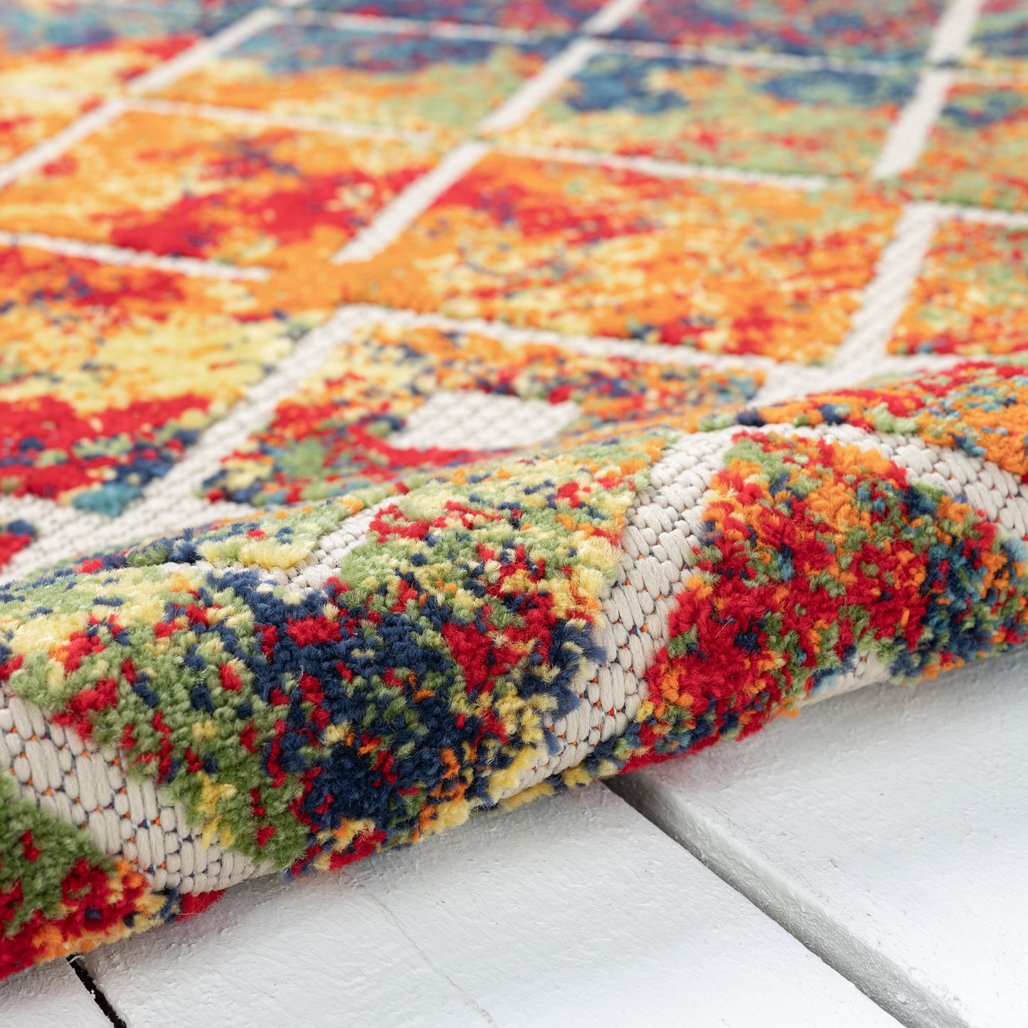 Copa Cabana-81815 Bohemian/Eclectic Power-Loomed Multicolor Polypropylene Indoor/Outdoor Area Rug - LR Home