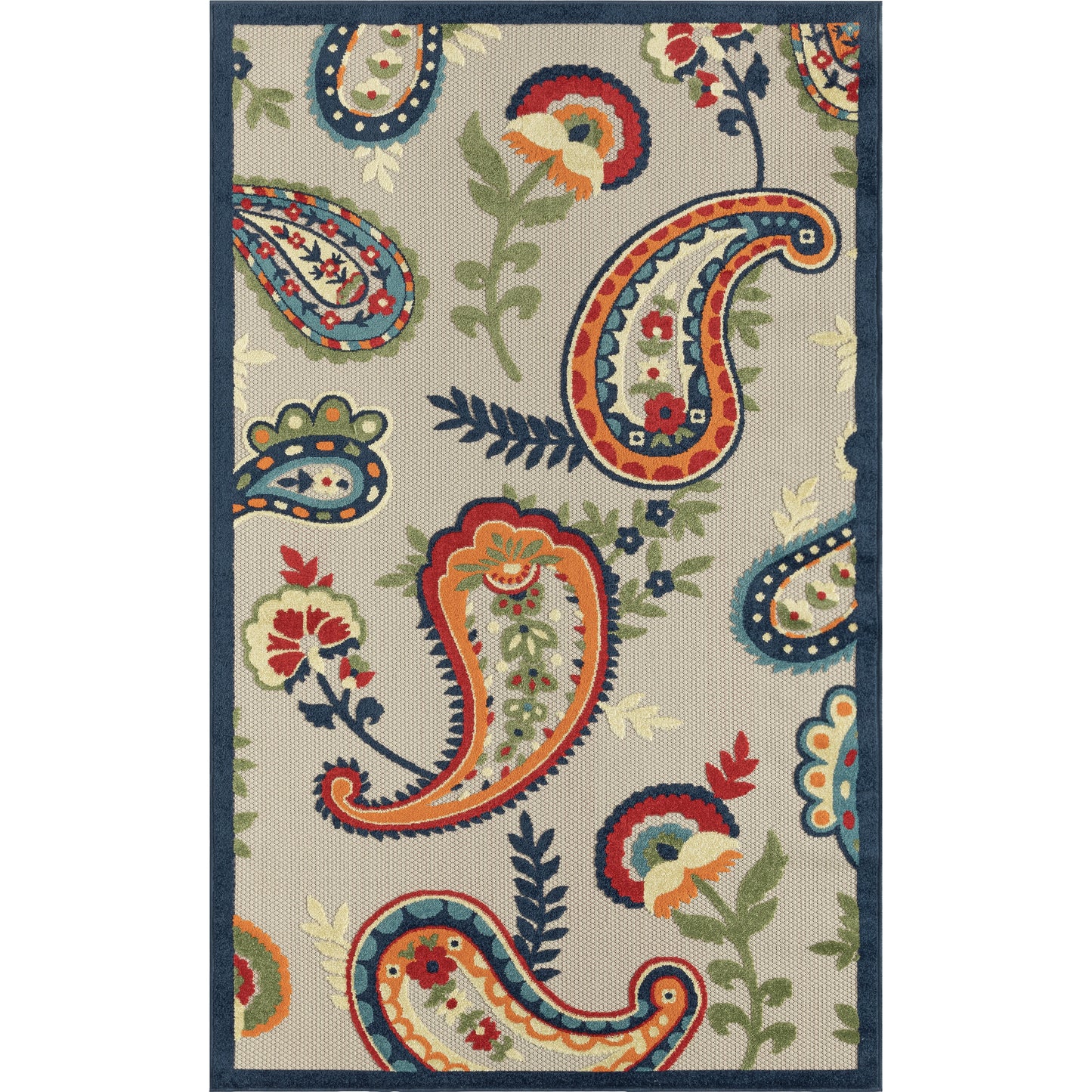 Copa Cabana-81817 Contemporary Power-Loomed Beige/Mutli Polypropylene Indoor/Outdoor Area Rug - LR Home