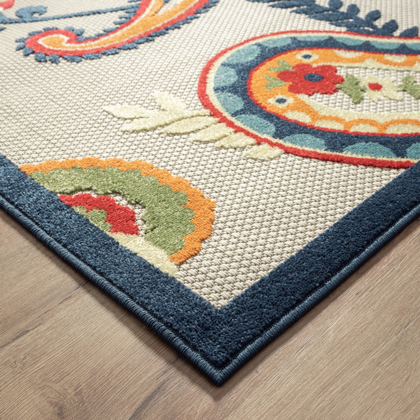 Copa Cabana-81817 Contemporary Power-Loomed Beige/Mutli Polypropylene Indoor/Outdoor Area Rug - LR Home