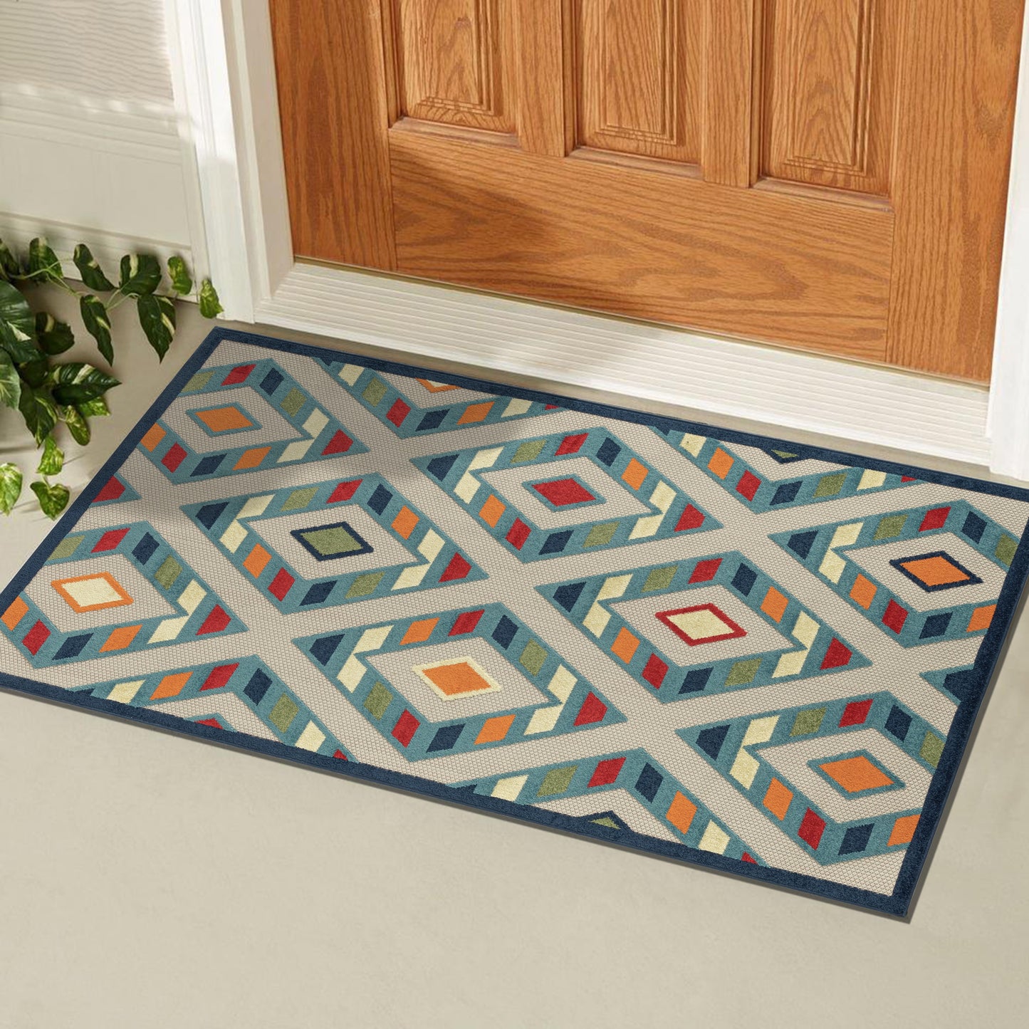 COPAC-81818 Transitional/Casual Machine Made Multi Polypropylene Indoor/Outdoor Area Rugs - LR Home