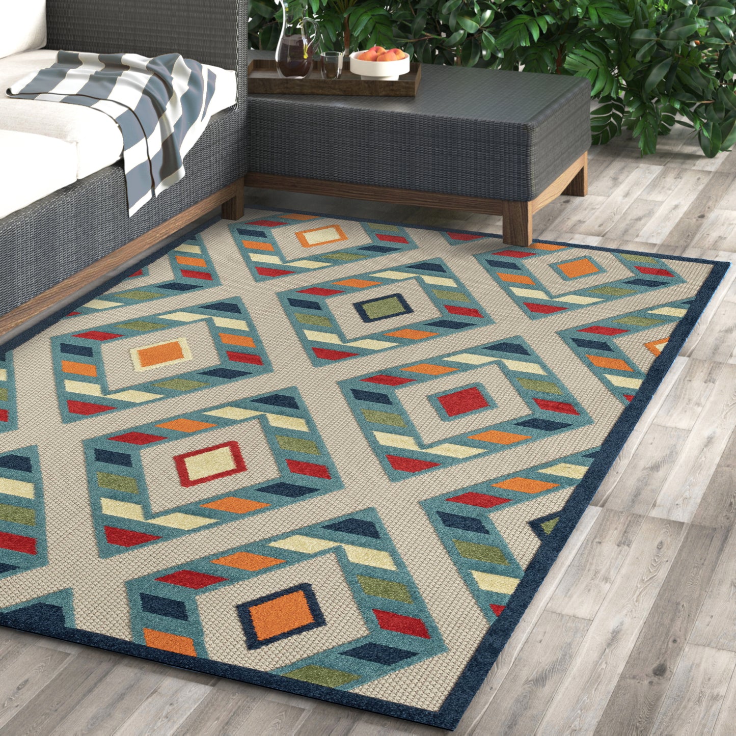 COPAC-81818 Transitional/Casual Machine Made Multi Polypropylene Indoor/Outdoor Area Rugs - LR Home