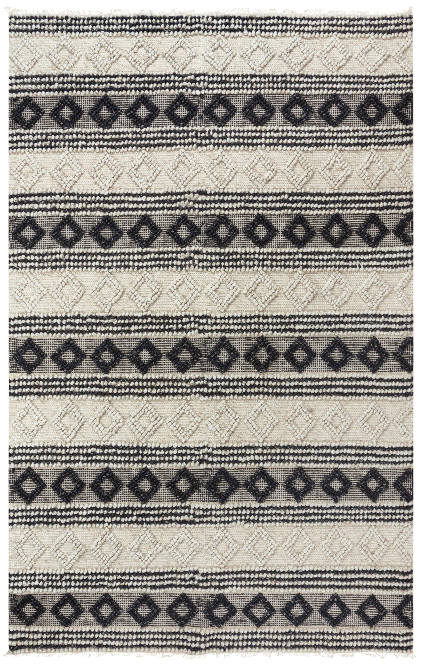 Capri CPI104 Beige/Navy Hand-Woven Rug - Rizzy