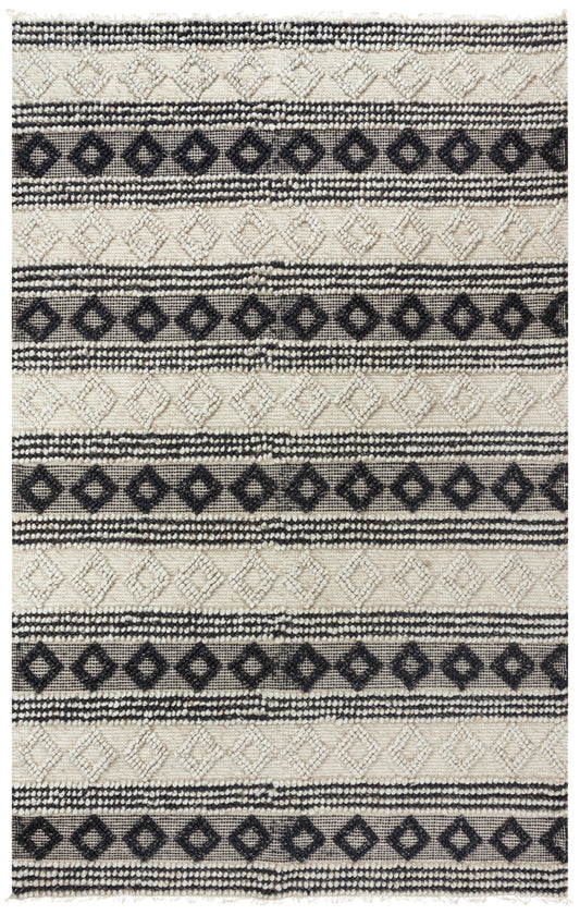 Capri CPI104 Beige/Navy Hand-Woven Rug - Rizzy