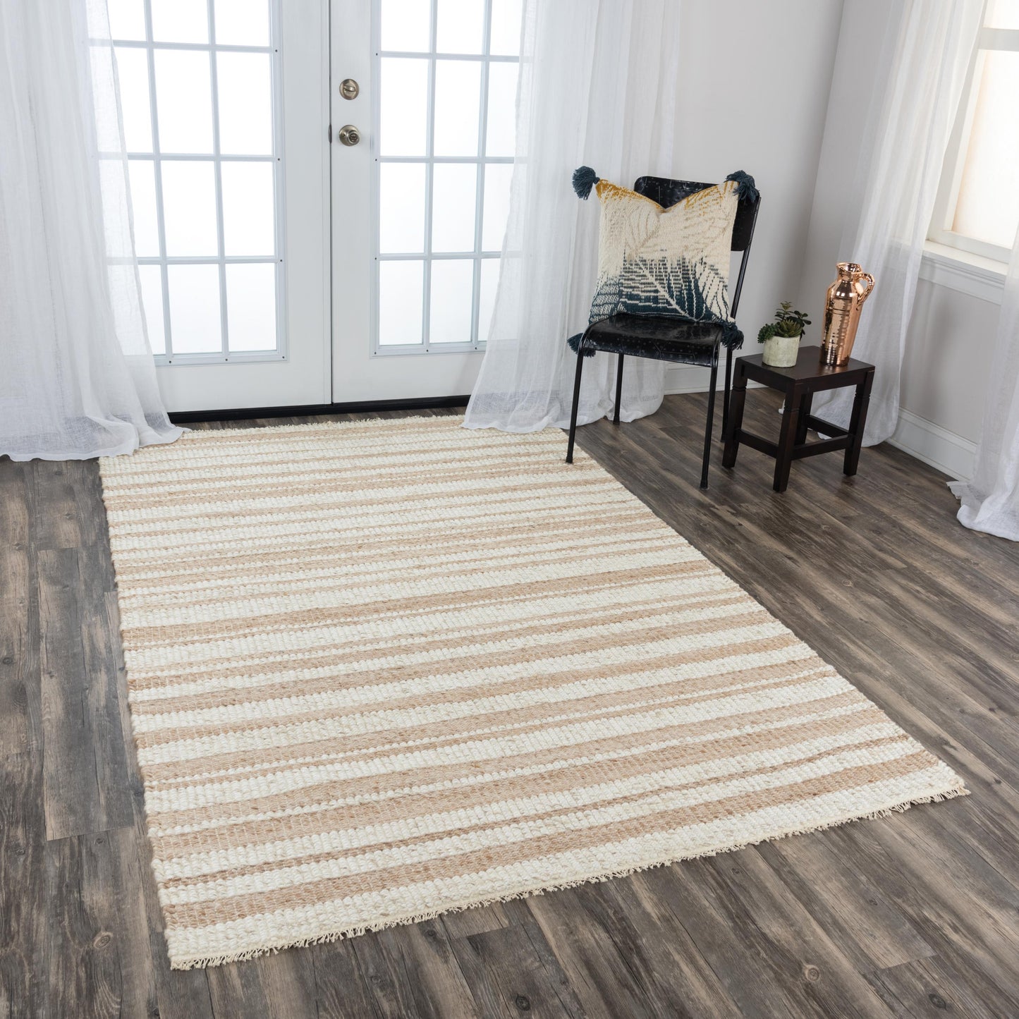 Capri CPI106 Ivory/Beige Hand Woven Rug - Rizzy