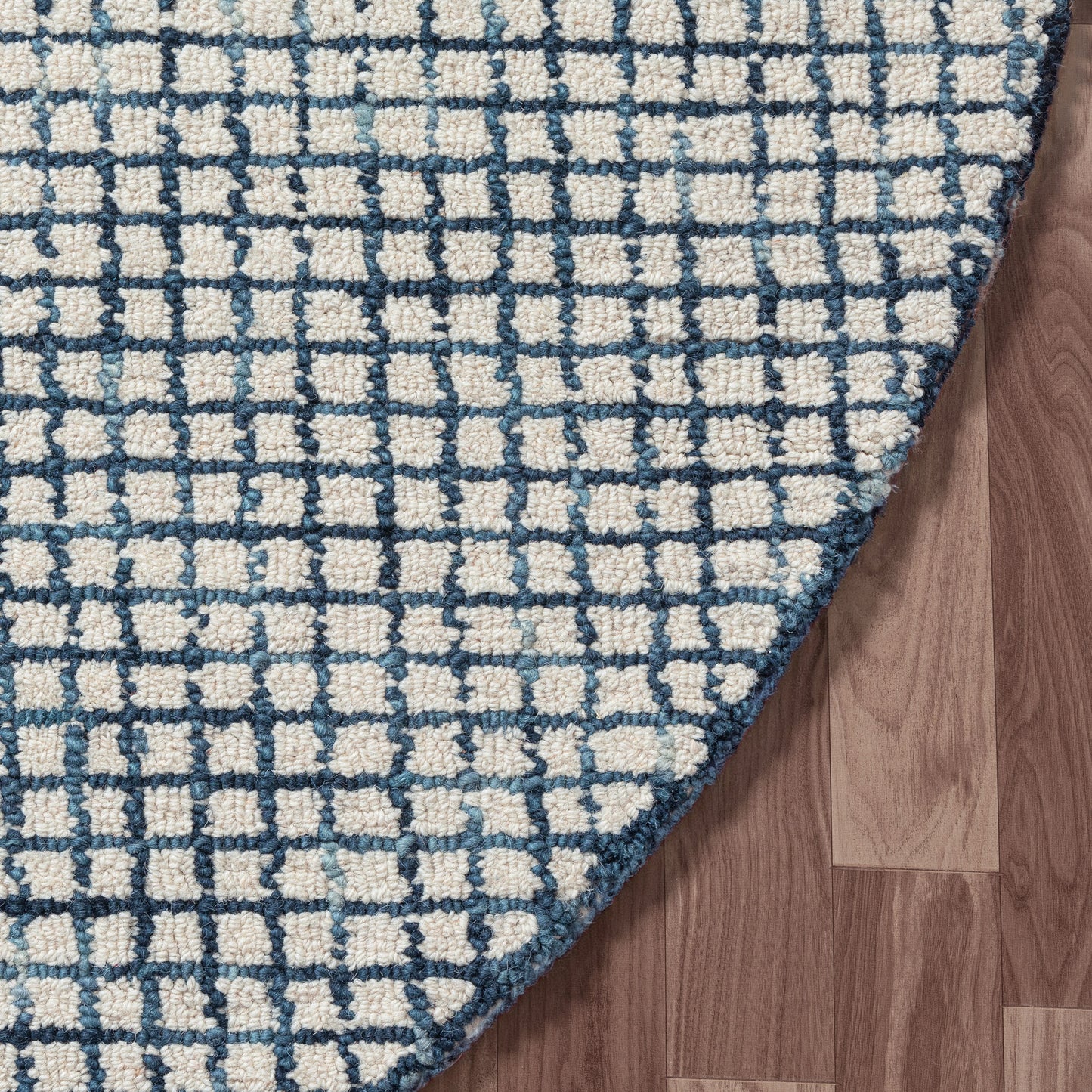 Criss Cross-81295 Contemporary Hand-Tufted Navy/Ivory Cotton Indoor Area Rug - LR Home
