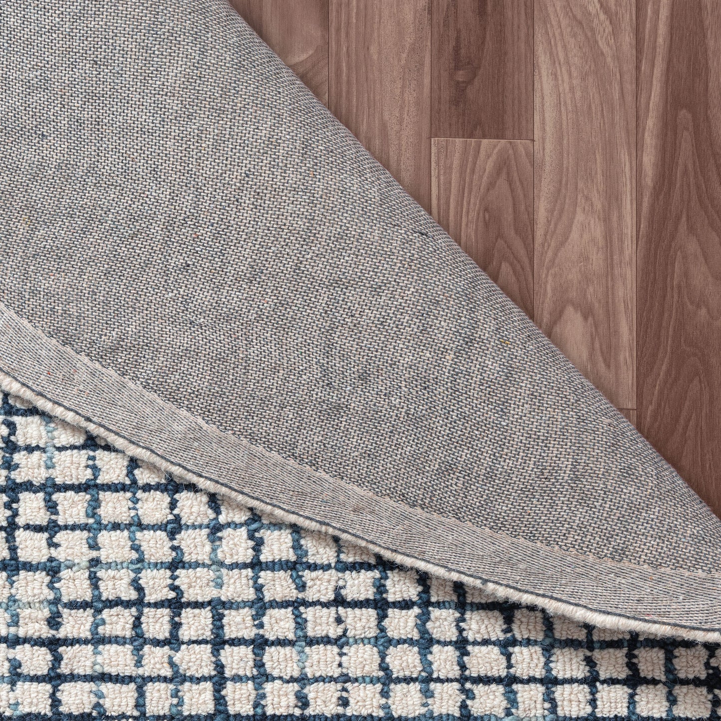 Criss Cross-81295 Contemporary Hand-Tufted Navy/Ivory Cotton Indoor Area Rug - LR Home