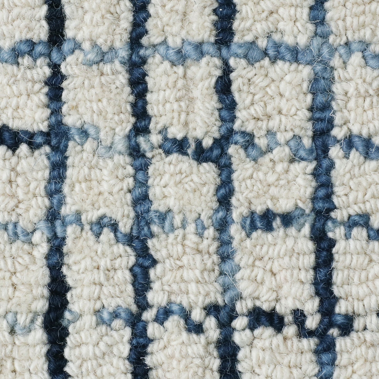 Criss Cross-81295 Contemporary Hand-Tufted Navy/Ivory Cotton Indoor Area Rug - LR Home