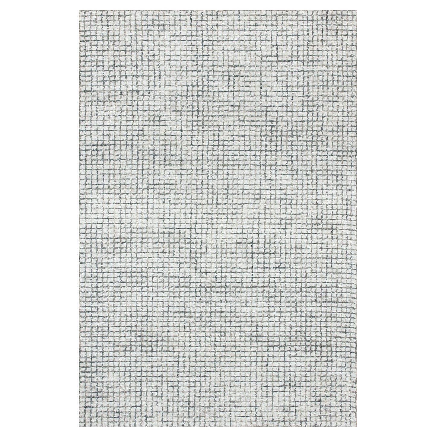 Criss Cross-81296 Contemporary Hand-Tufted Gray/Ivory Cotton Indoor Area Rug - LR Home