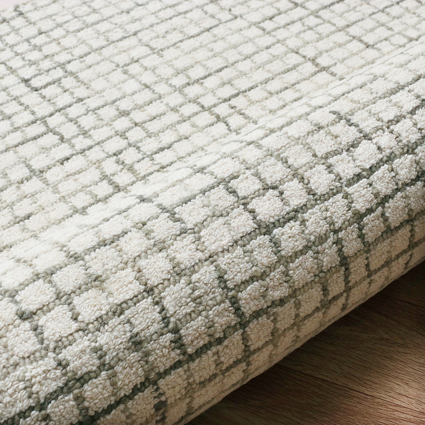 Criss Cross-81296 Contemporary Hand-Tufted Gray/Ivory Cotton Indoor Area Rug - LR Home