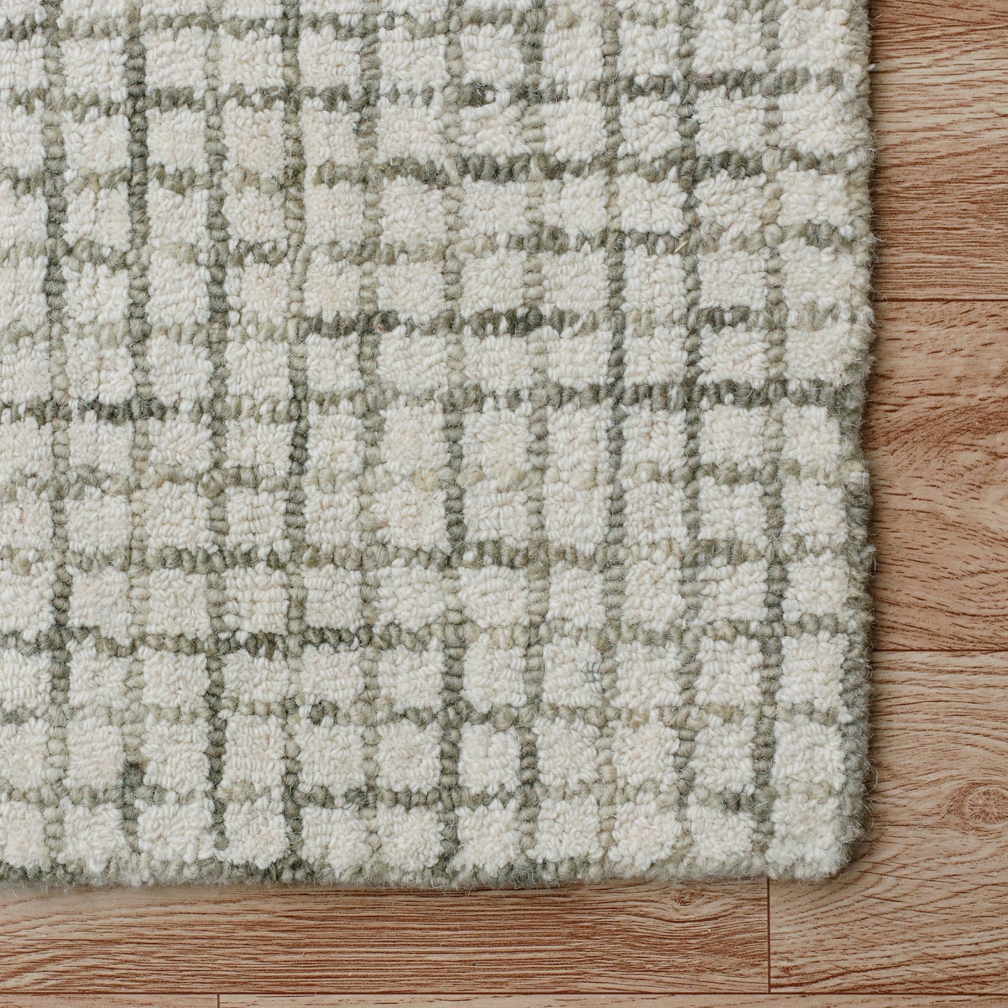 Criss Cross-81296 Contemporary Hand-Tufted Gray/Ivory Cotton Indoor Area Rug - LR Home