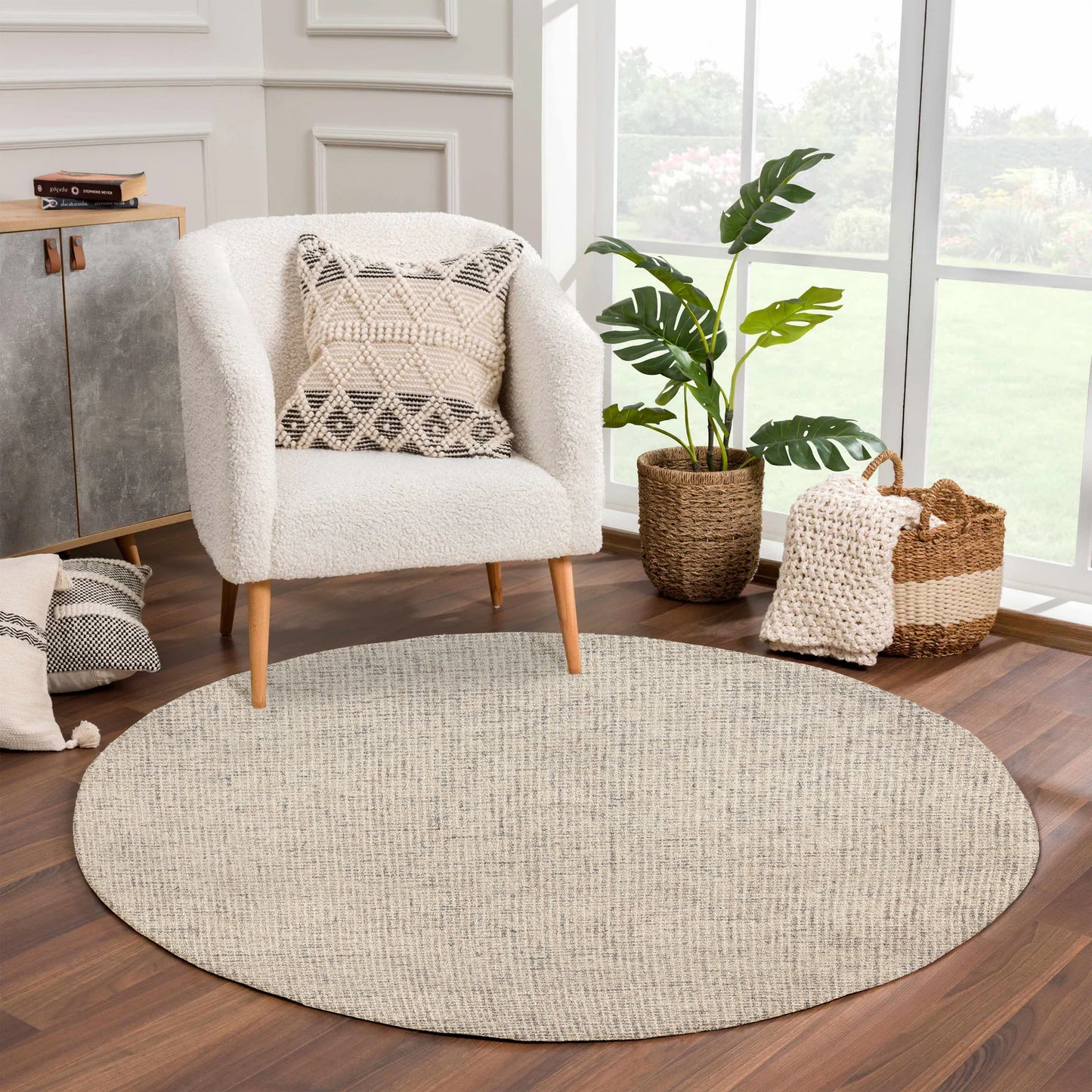 Criss Cross-82200 Contemporary Hand-Tufted Rust/Beige Cotton Indoor Area Rug - LR Home