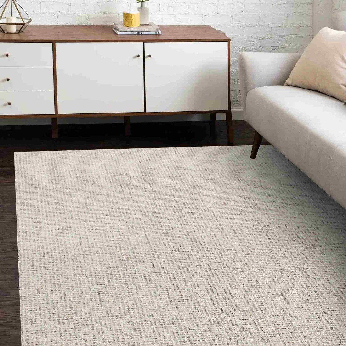 Criss Cross-82200 Contemporary Hand-Tufted Rust/Beige Cotton Indoor Area Rug - LR Home