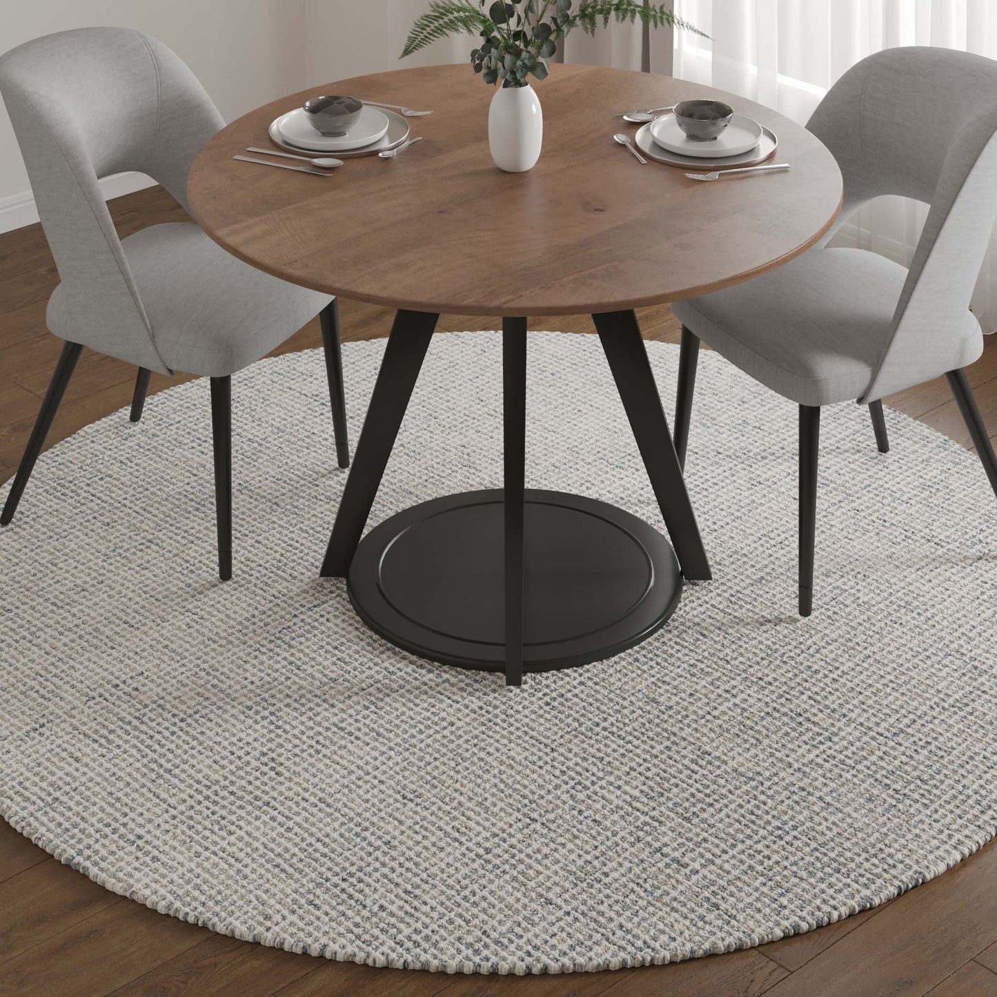 Criss Cross-82202 Contemporary Hand-Tufted Teal/Cream Cotton Indoor Area Rug - LR Home
