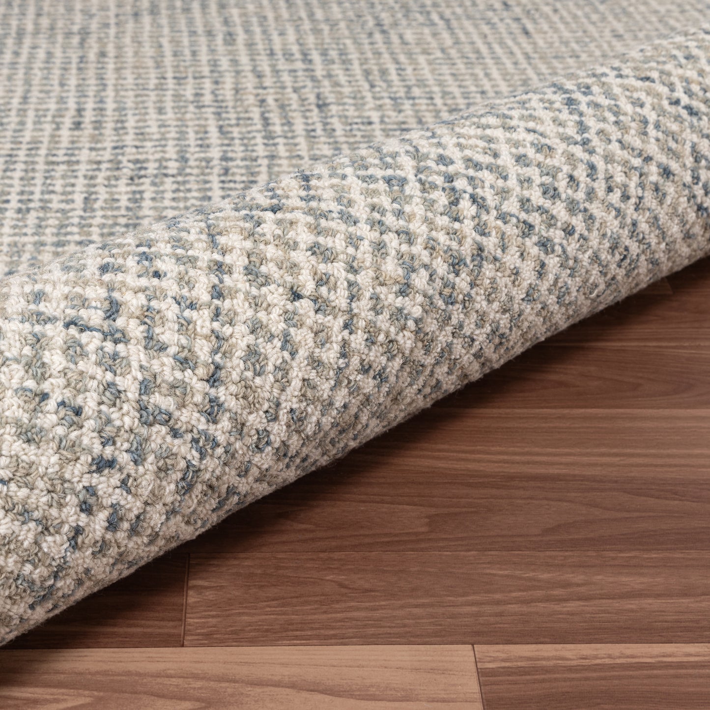Criss Cross-82202 Contemporary Hand-Tufted Teal/Cream Cotton Indoor Area Rug - LR Home