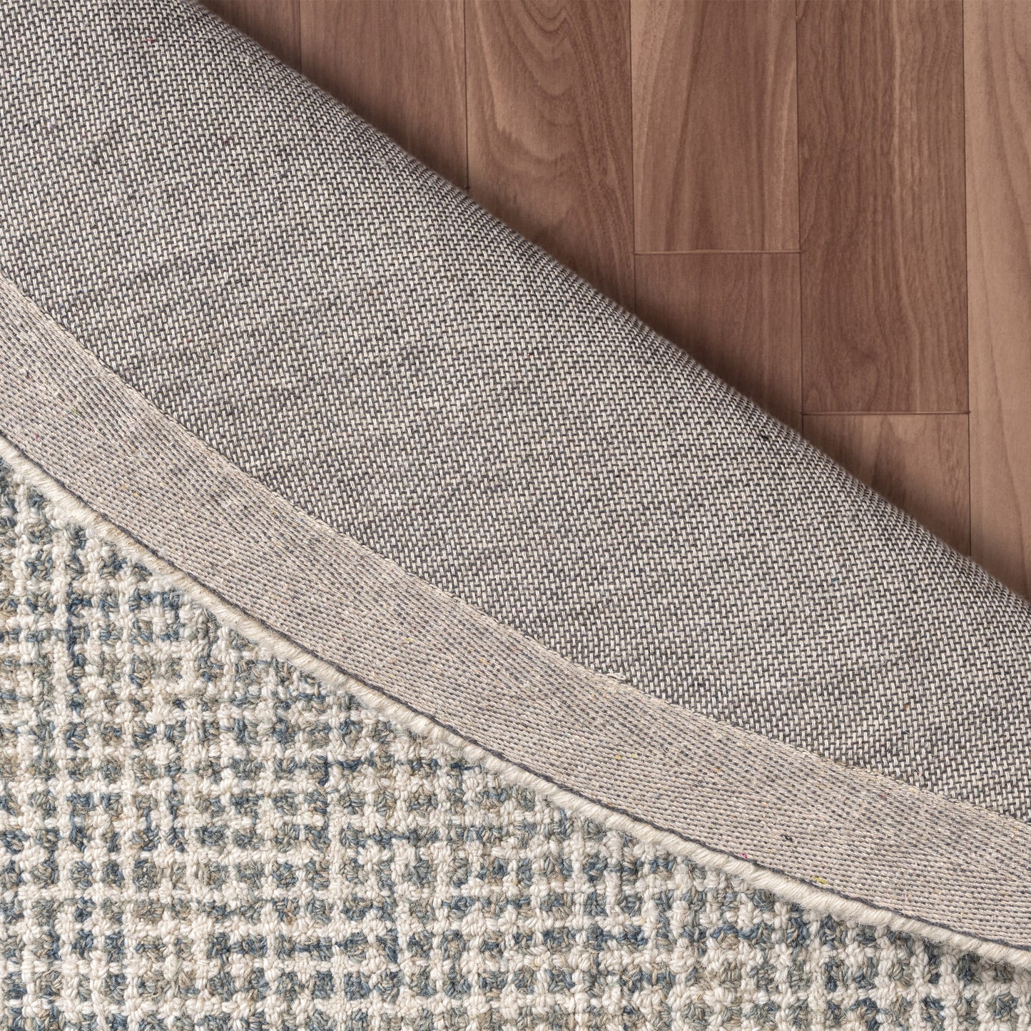 Criss Cross-82202 Contemporary Hand-Tufted Teal/Cream Cotton Indoor Area Rug - LR Home