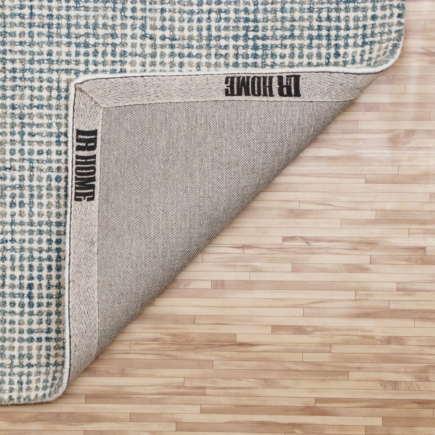 Criss Cross-82202 Contemporary Hand-Tufted Teal/Cream Cotton Indoor Area Rug - LR Home