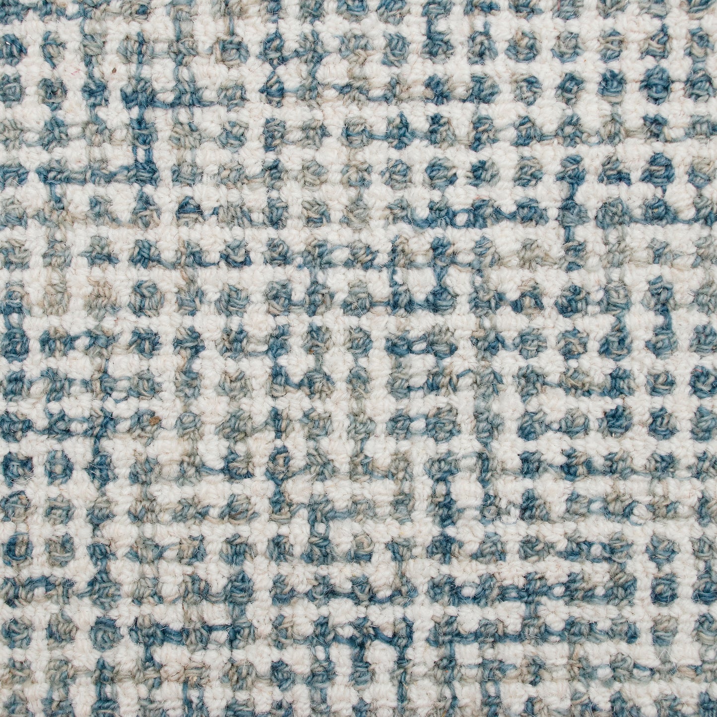 Criss Cross-82202 Contemporary Hand-Tufted Teal/Cream Cotton Indoor Area Rug - LR Home