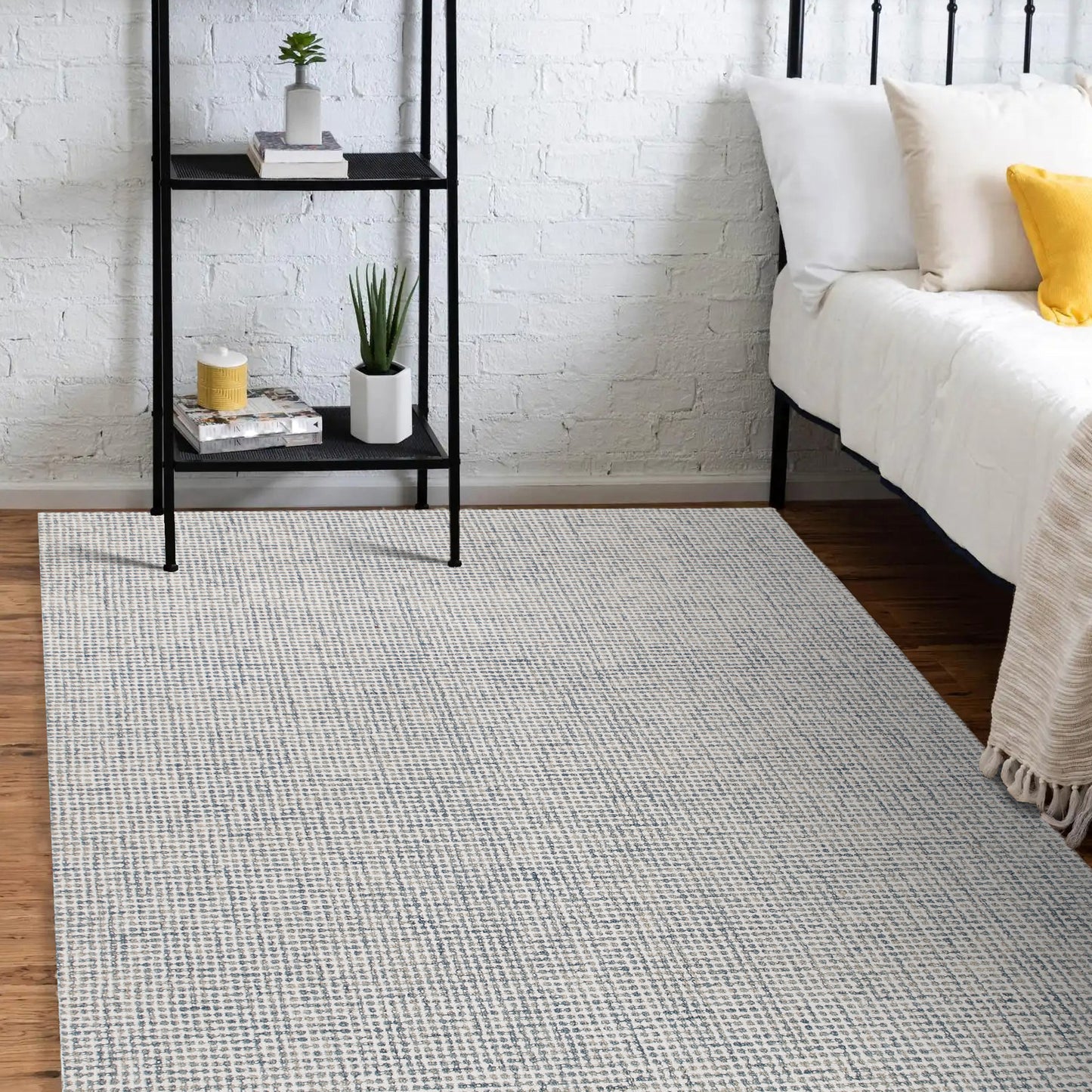 Criss Cross-82202 Contemporary Hand-Tufted Teal/Cream Cotton Indoor Area Rug - LR Home