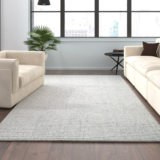 Criss Cross-82376 Contemporary Hand-Tufted Green/ Ivory Cotton Indoor Area Rug - LR Home