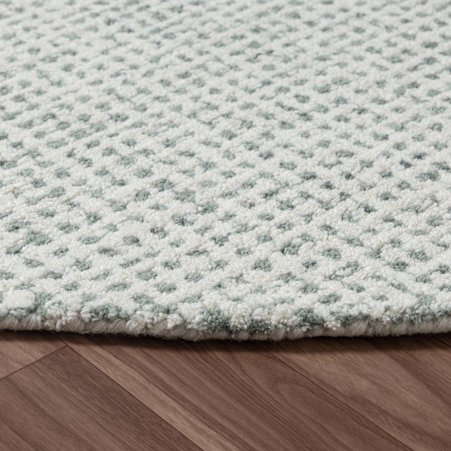 Criss Cross-82376 Contemporary Hand-Tufted Green/ Ivory Cotton Indoor Area Rug - LR Home