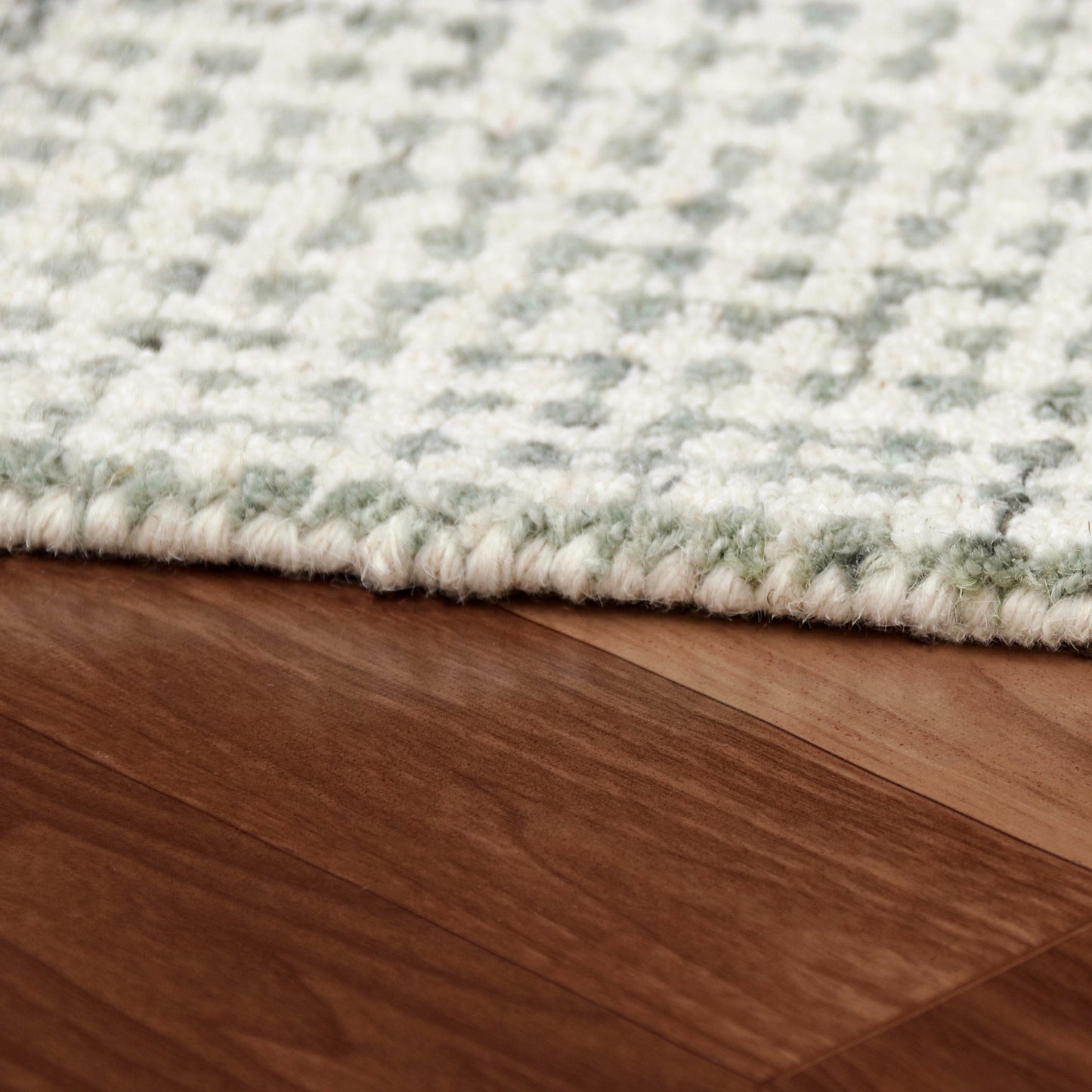 Criss Cross-82376 Contemporary Hand-Tufted Green/ Ivory Cotton Indoor Area Rug - LR Home