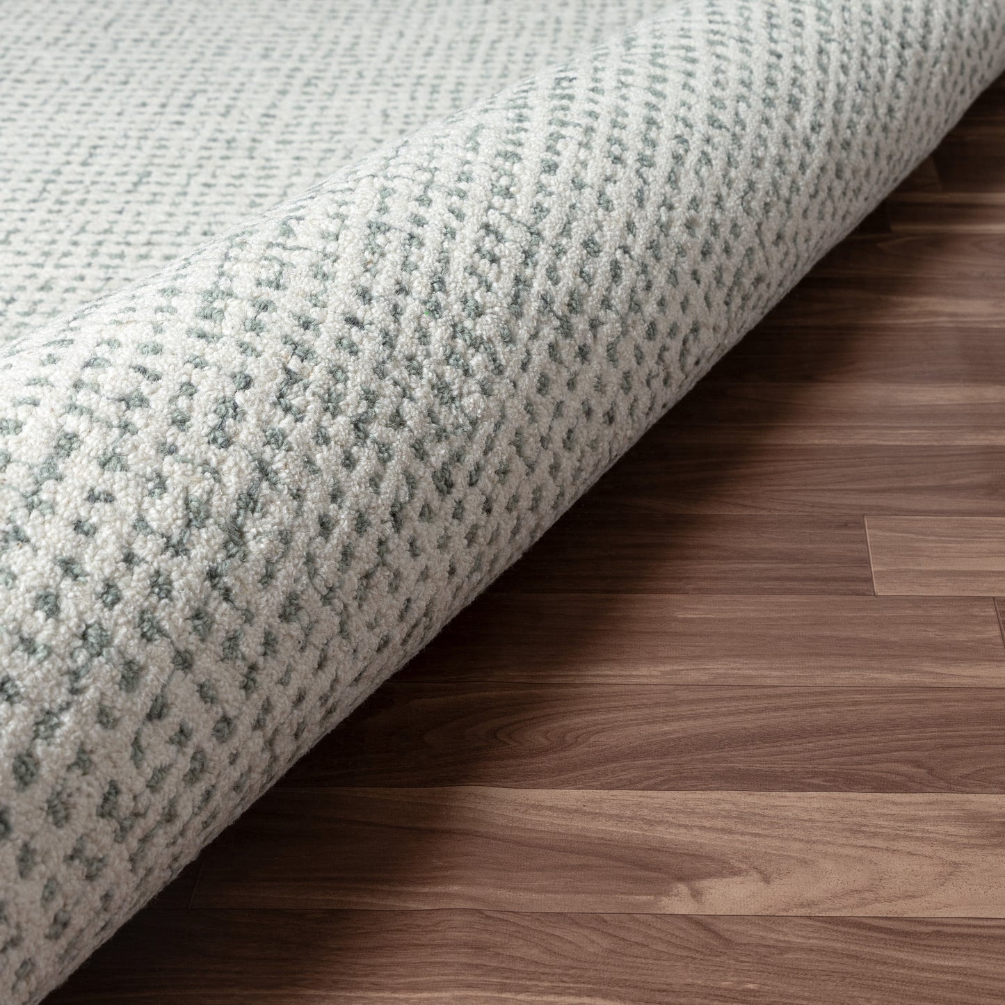 Criss Cross-82376 Contemporary Hand-Tufted Green/ Ivory Cotton Indoor Area Rug - LR Home