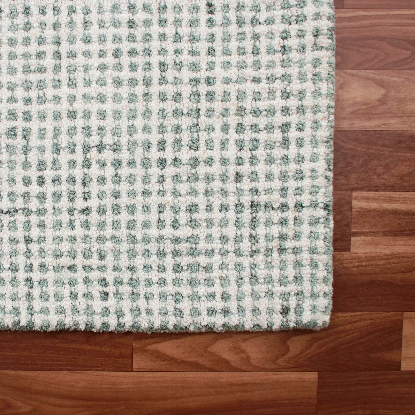 Criss Cross-82376 Contemporary Hand-Tufted Green/ Ivory Cotton Indoor Area Rug - LR Home
