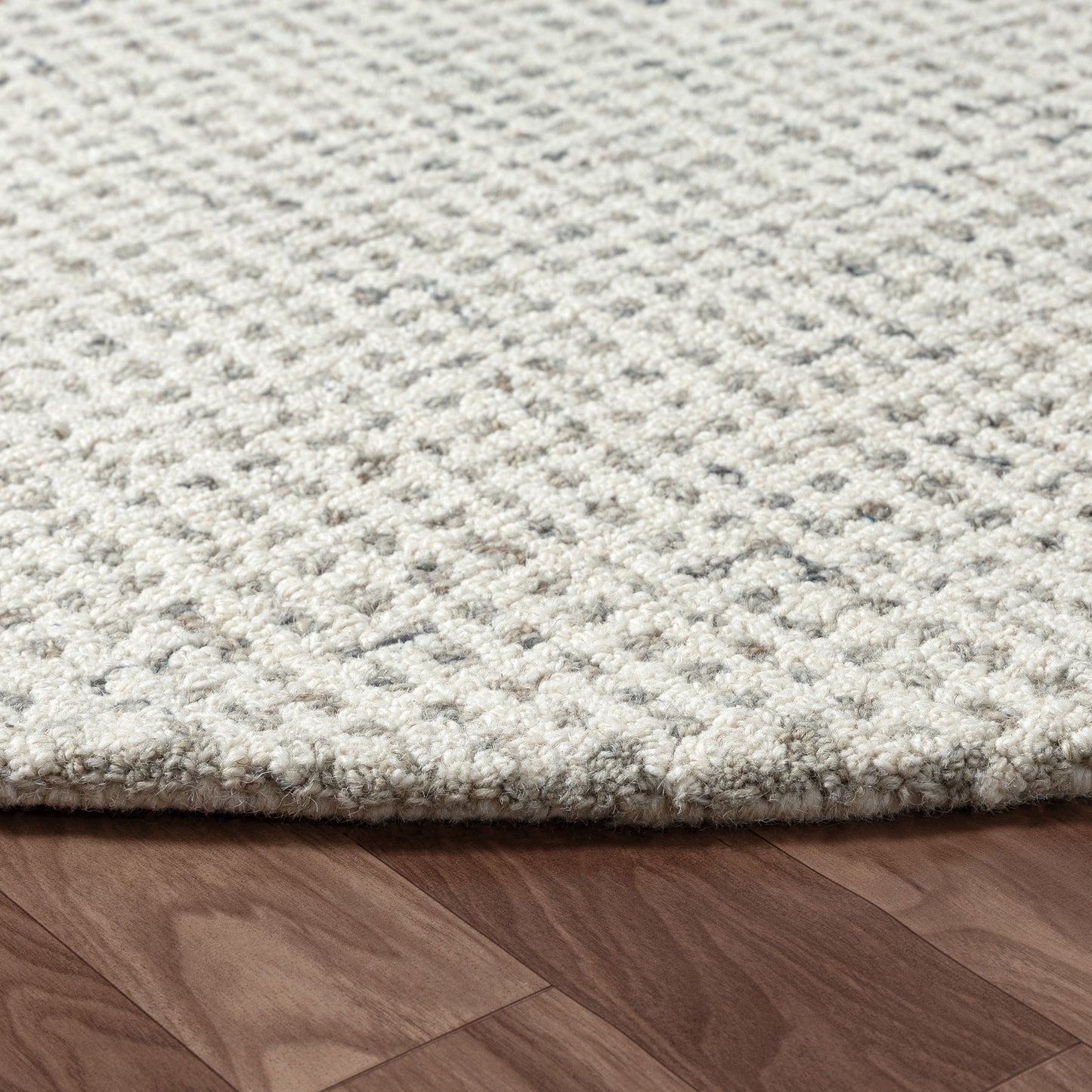 Criss Cross-82378 Contemporary Hand-Tufted Gray/Ivory Cotton Indoor Area Rug - LR Home