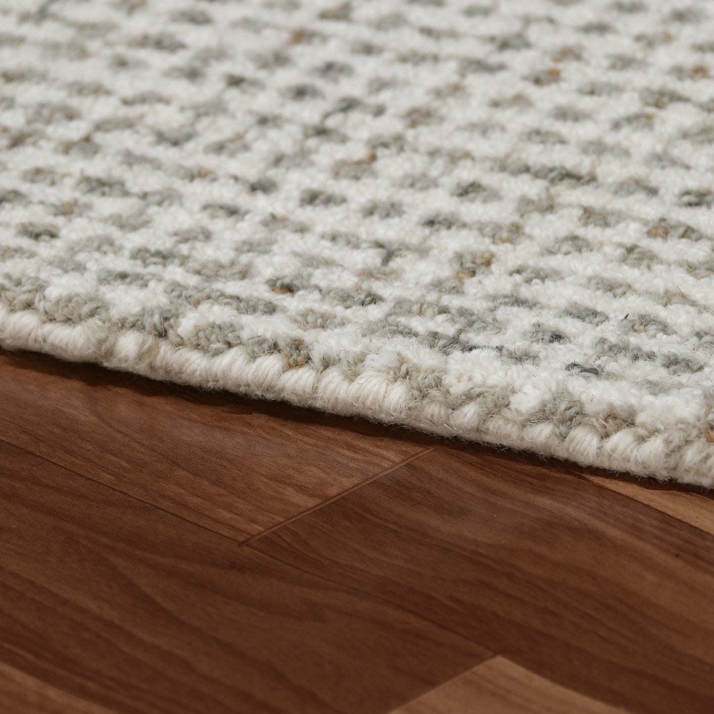 Criss Cross-82378 Contemporary Hand-Tufted Gray/Ivory Cotton Indoor Area Rug - LR Home