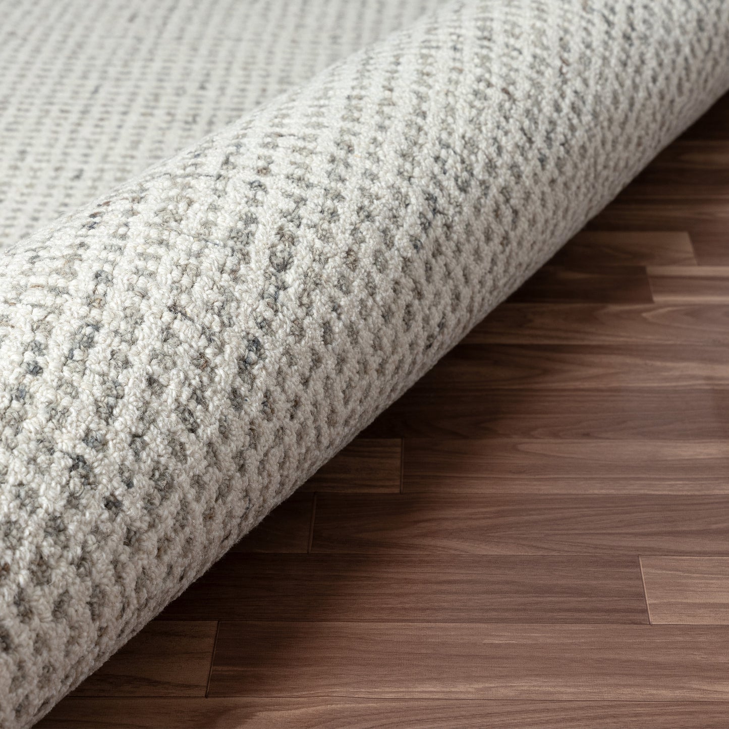 Criss Cross-82378 Contemporary Hand-Tufted Gray/Ivory Cotton Indoor Area Rug - LR Home