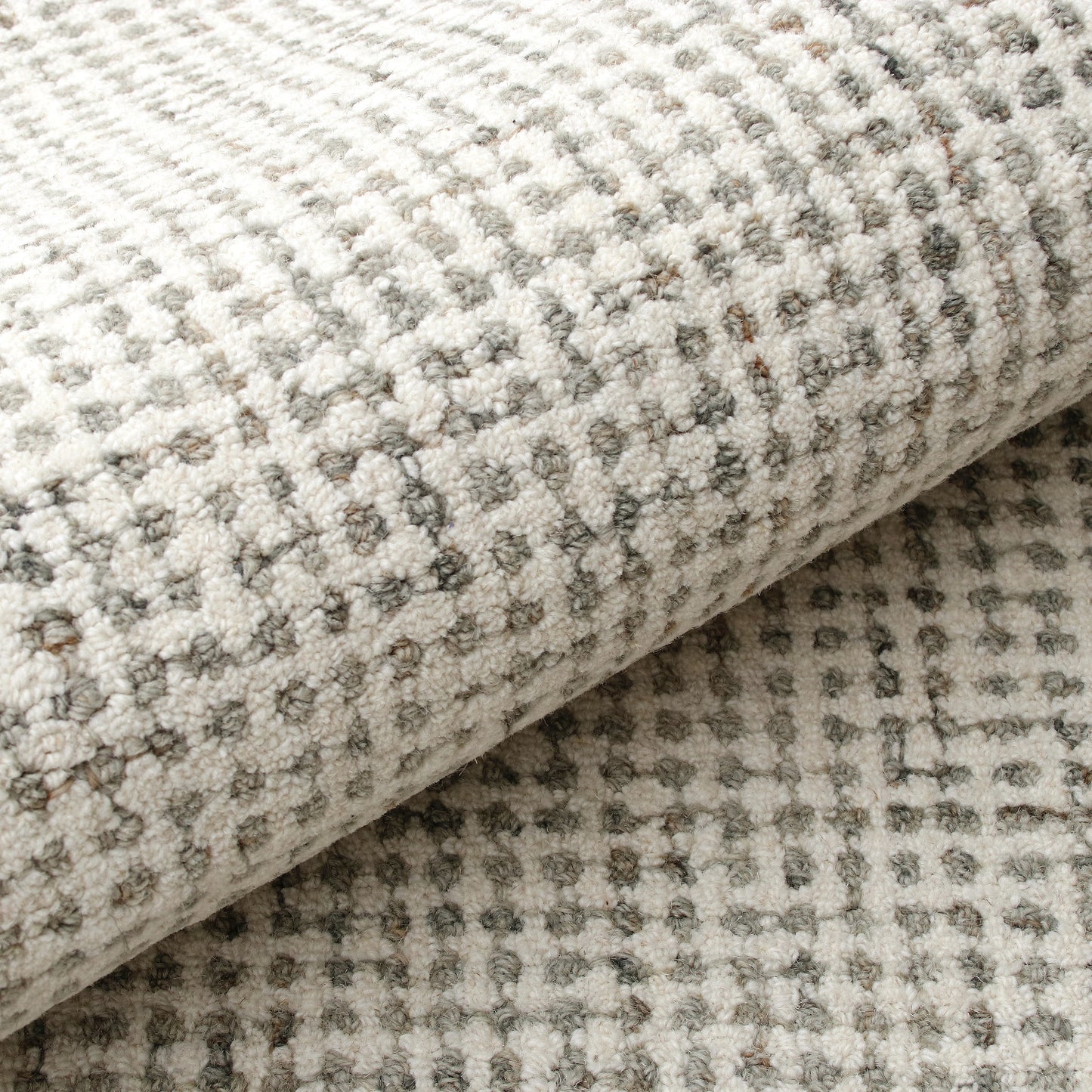 Criss Cross-82378 Contemporary Hand-Tufted Gray/Ivory Cotton Indoor Area Rug - LR Home