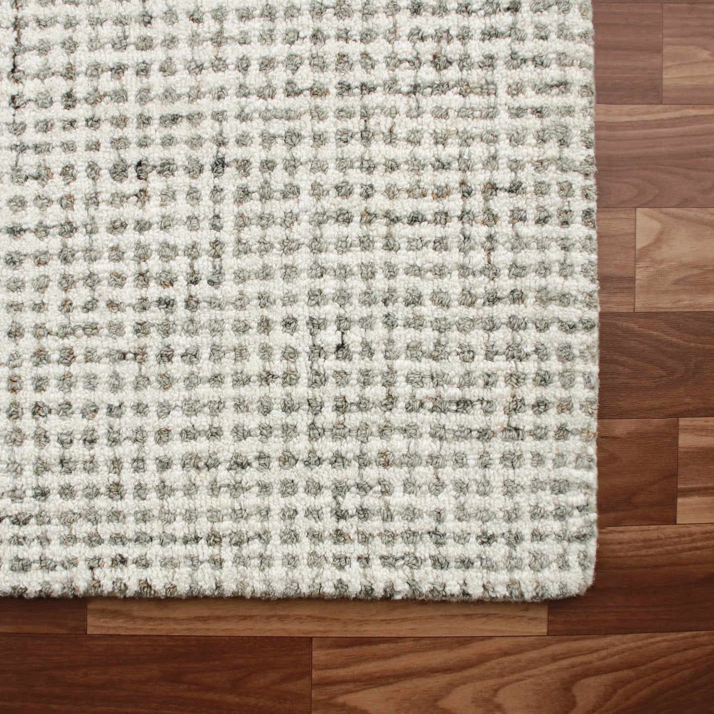 Criss Cross-82378 Contemporary Hand-Tufted Gray/Ivory Cotton Indoor Area Rug - LR Home