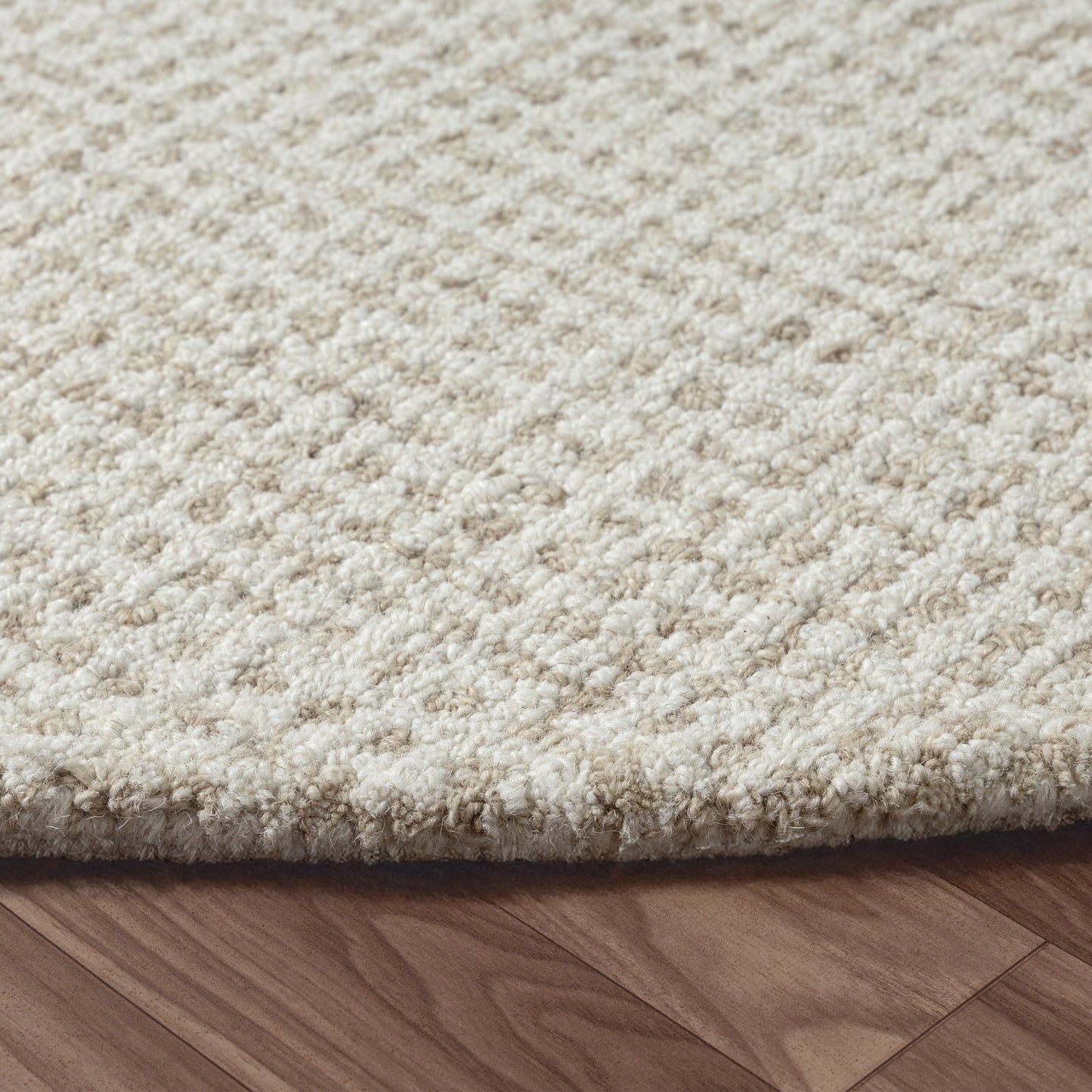 Criss Cross-82380 Contemporary Hand-Tufted Beige/Ivory Cotton Indoor Area Rug - LR Home