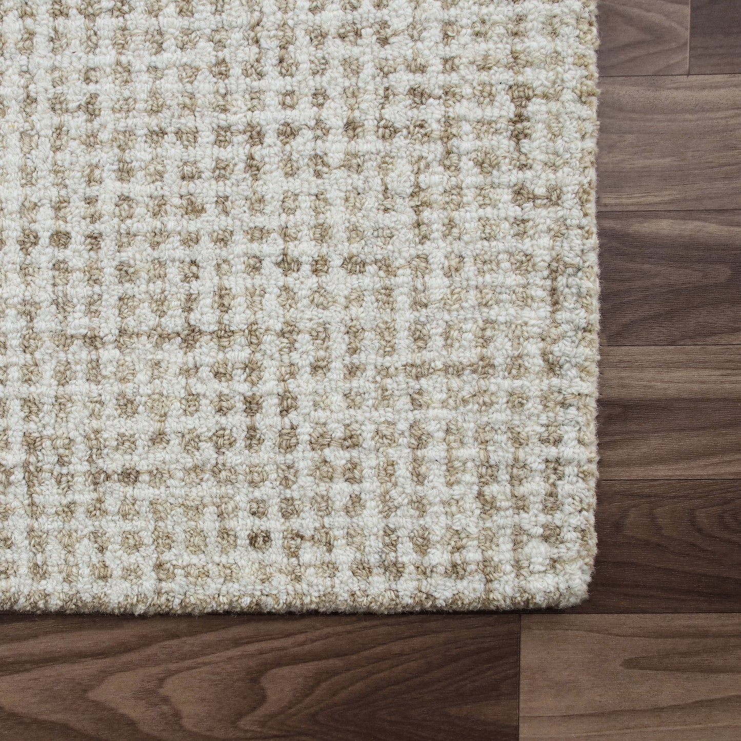 Criss Cross-82380 Contemporary Hand-Tufted Beige/Ivory Cotton Indoor Area Rug - LR Home