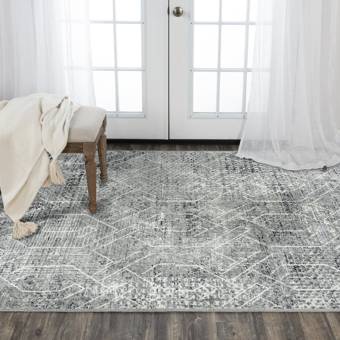 Couture CUT111 Black/Ivory Hybrid Rug - Rizzy