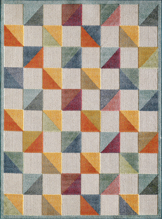 Calla 6930 Ivory/Multi Scope Machine Woven Performance Area Rug - KAS