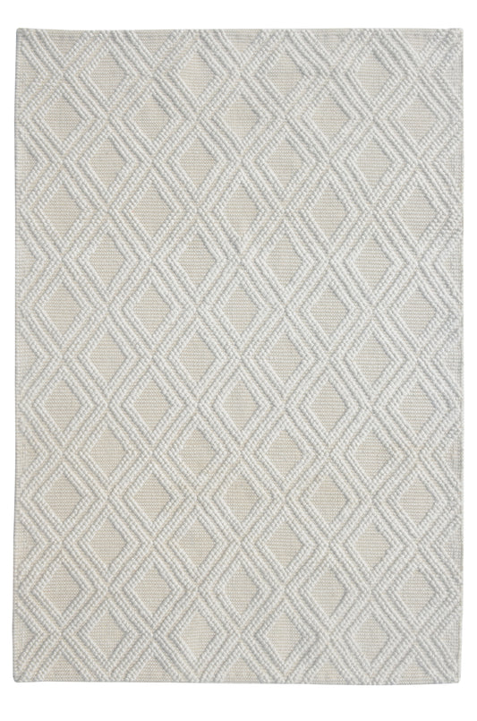 Chloe 7720 Ivory Natural Diamond Handwoven Performance Area Rug - KAS