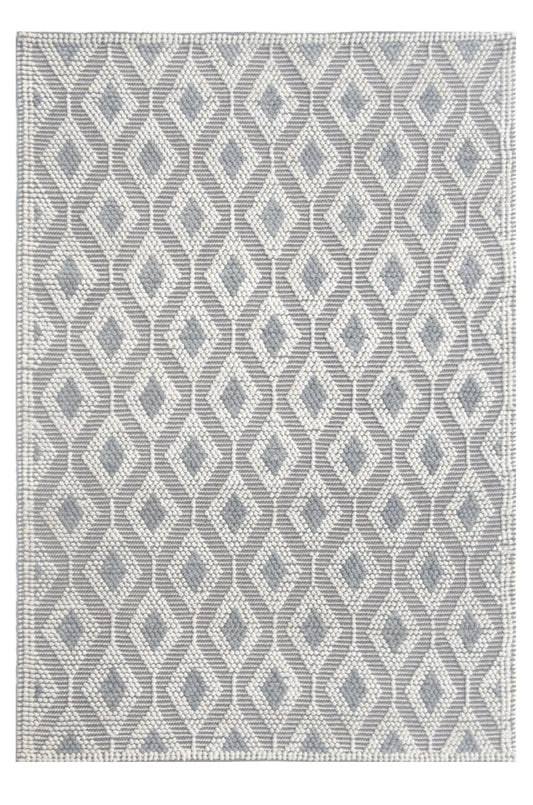 Chloe 7723 Ivory Grey Trellis Handwoven Performance Area Rug - KAS