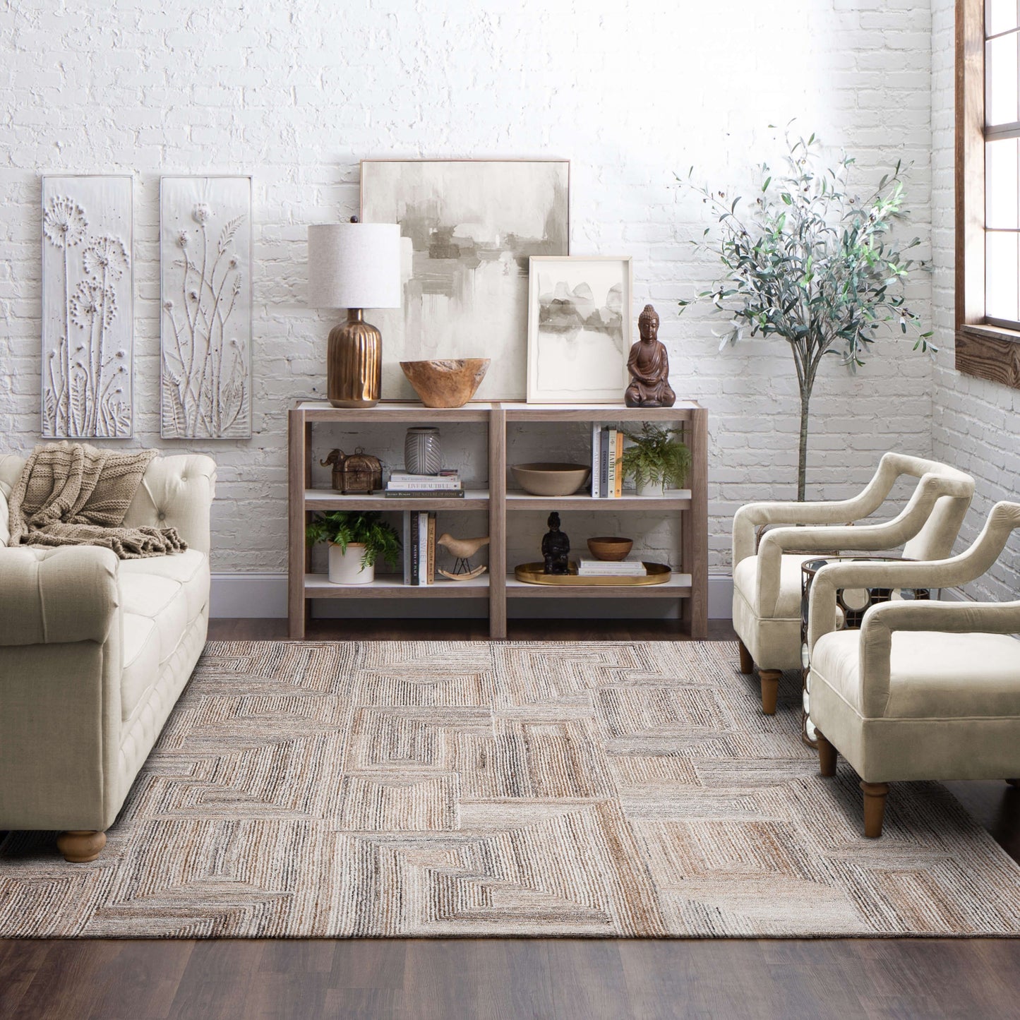 Cloverdale Beige Steel Area Rug - Karastan