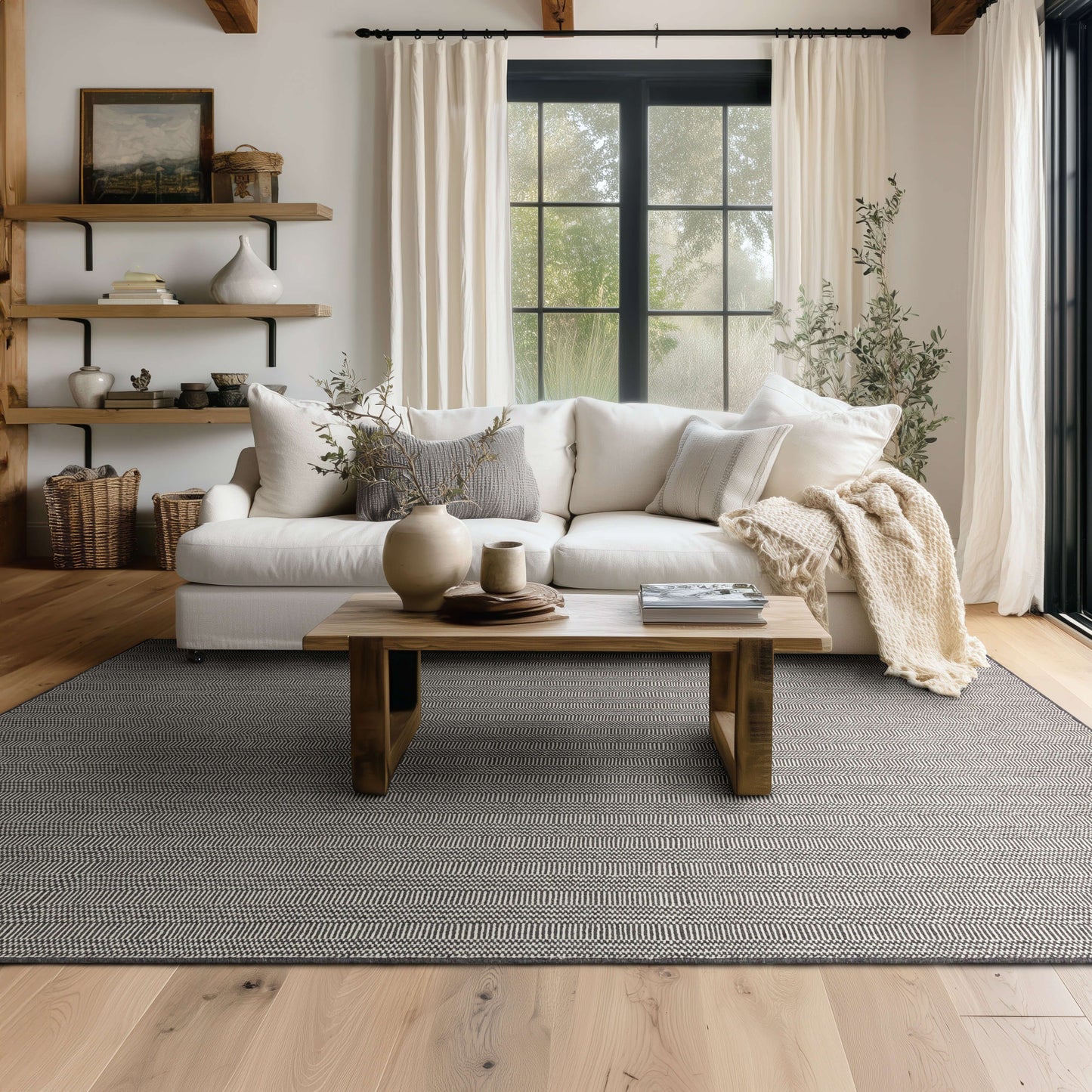 Collinsworth Charcoal Area Rug - Karastan