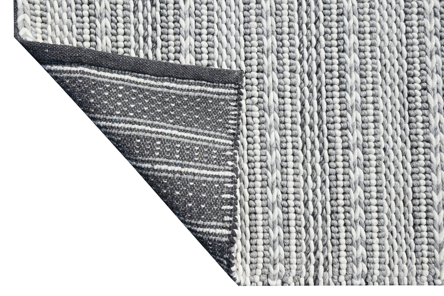 Cortico 6164 Grey/Ivory Cozy Handwoven Area Rug - KAS