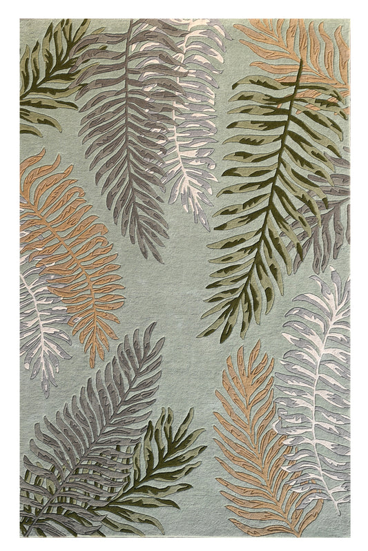 Cove 3007 Seafoam Ferns Hand Tufted Area Rug - KAS