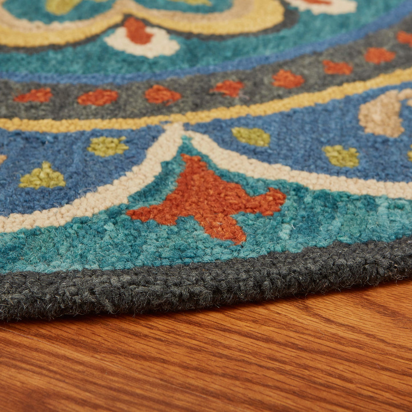 DAZZL-54026 Bohemian/Eclectic Hand-Tufted Blue Wool Indoor Area Rugs - LR Home