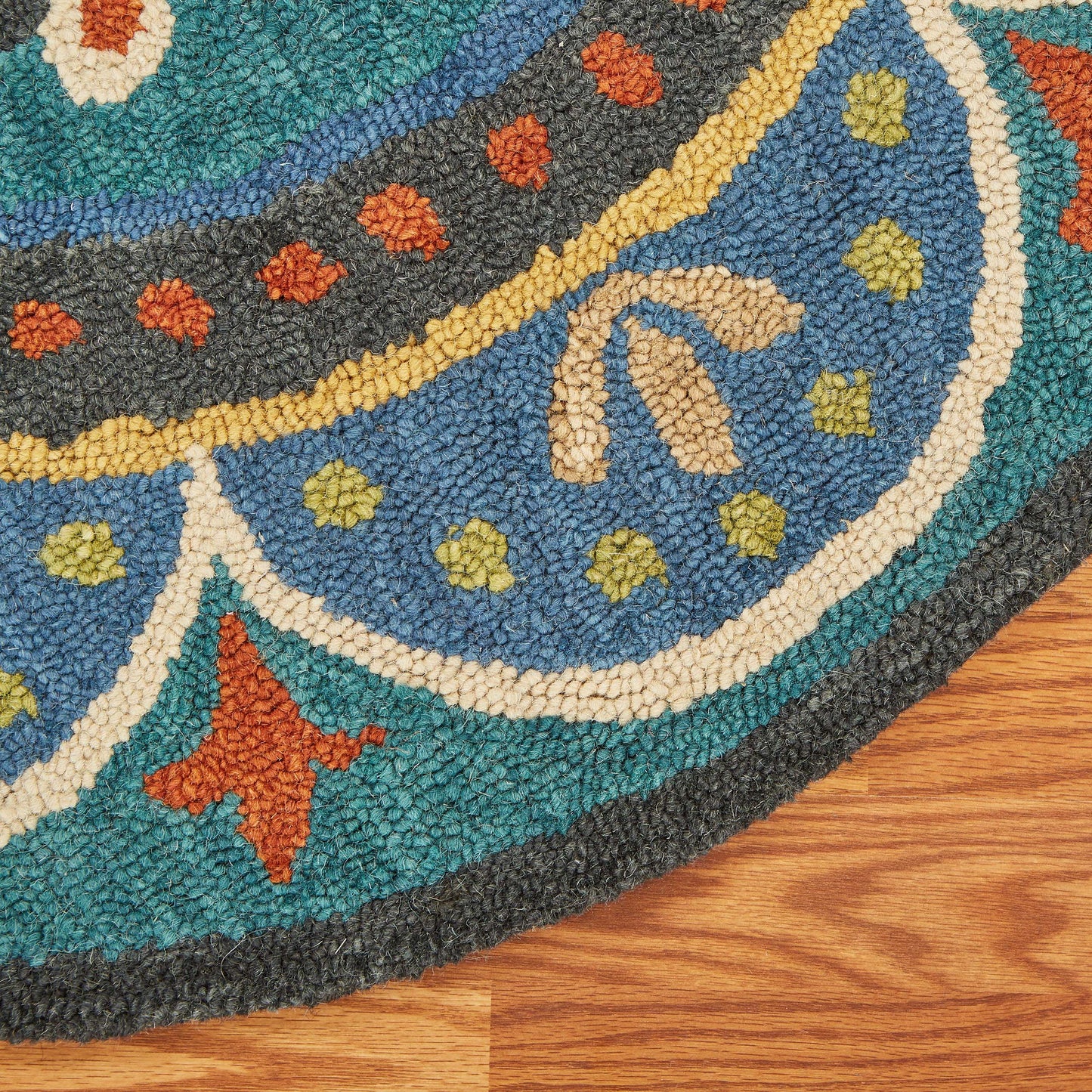 DAZZL-54026 Bohemian/Eclectic Hand-Tufted Blue Wool Indoor Area Rugs - LR Home