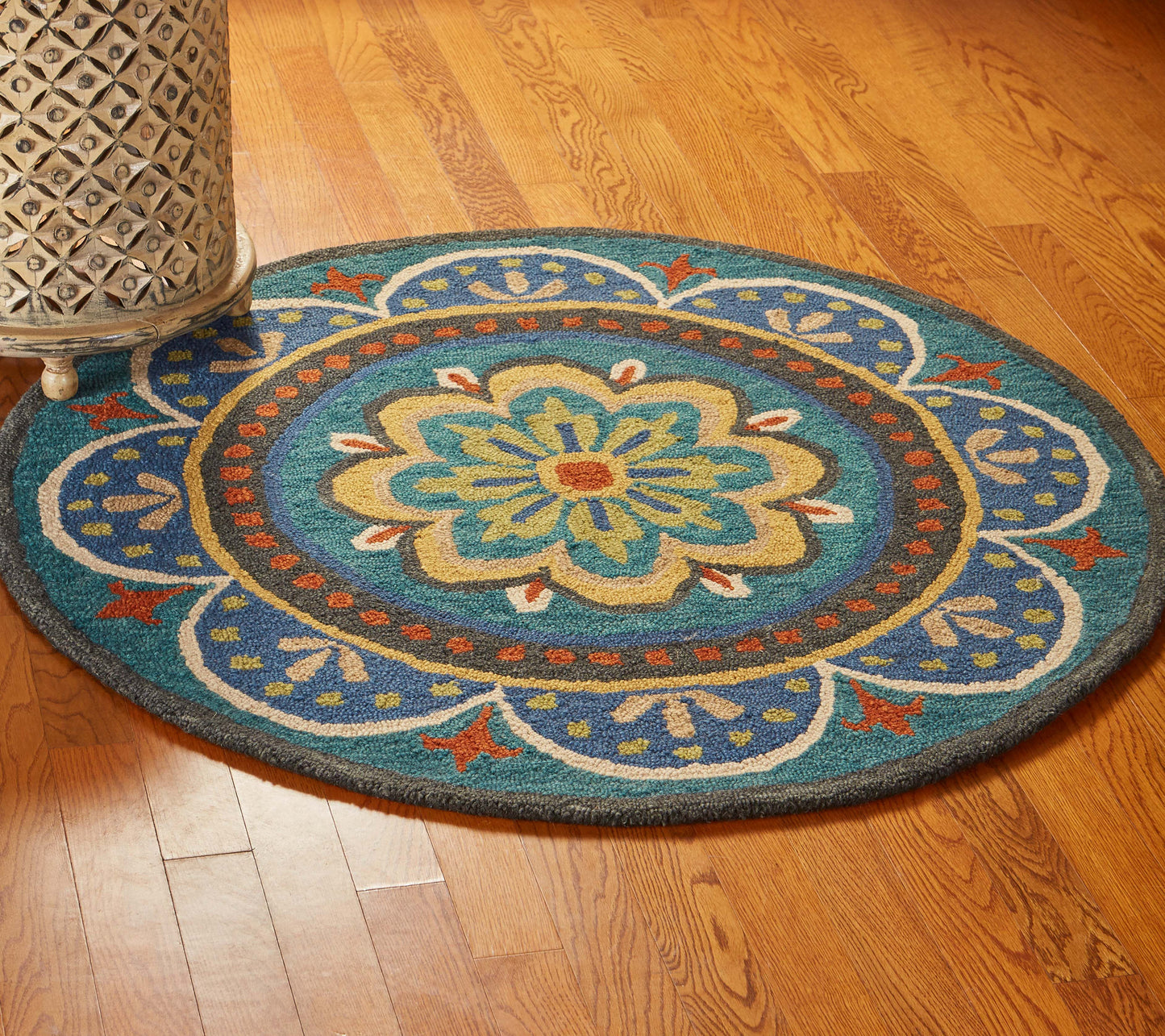 DAZZL-54026 Bohemian/Eclectic Hand-Tufted Blue Wool Indoor Area Rugs - LR Home