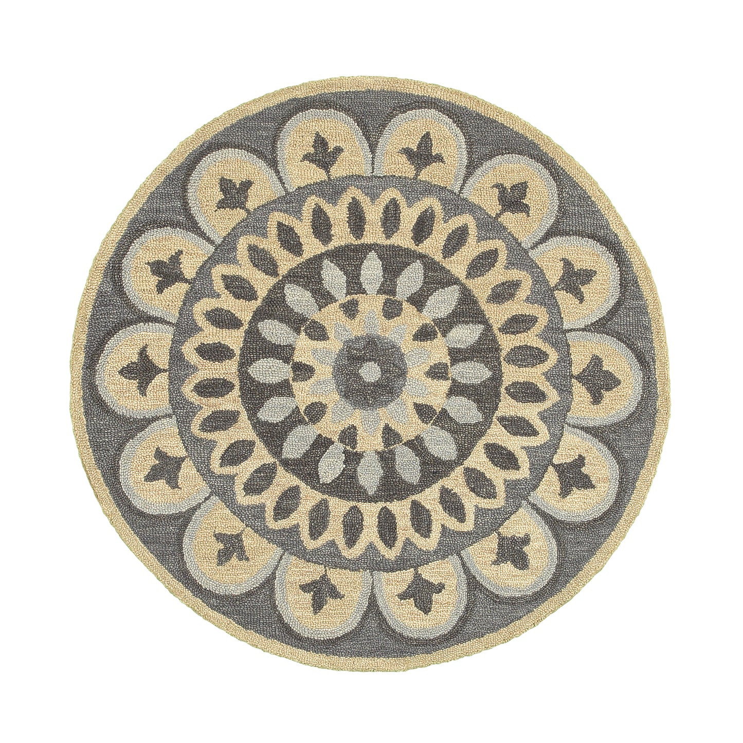 DAZZL-54054 Classic/Traditional Hand-Tufted Gray Wool Indoor Area Rugs - LR Home